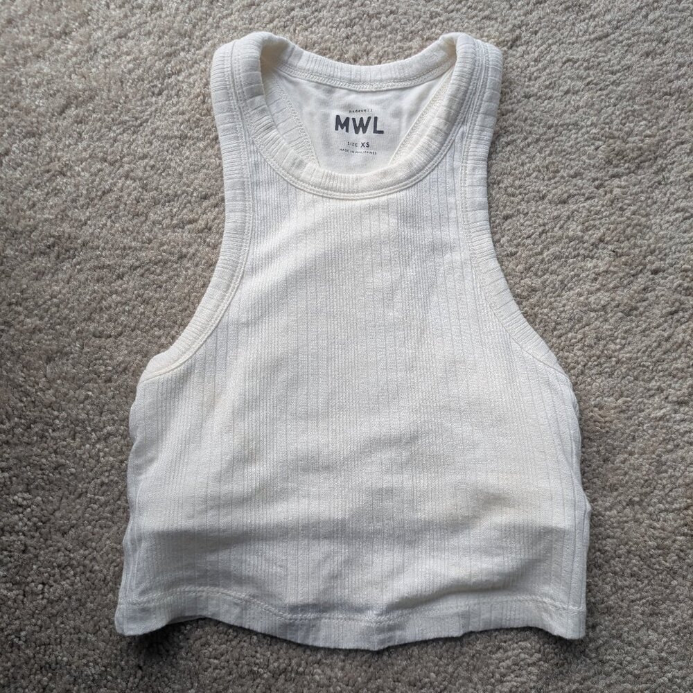 Madewell Rib Crop Tank, Size XS